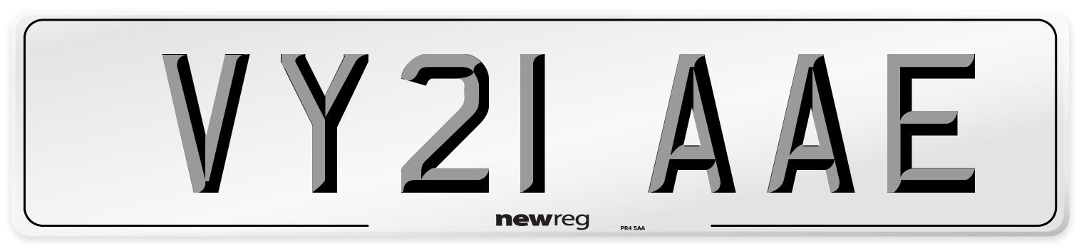 VY21 AAE Number Plate from New Reg